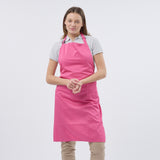 Unisex Professional Poly/Cotton Adjustable Bib Apron - Pink