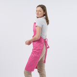 Unisex Professional Poly/Cotton Adjustable Bib Apron - Pink