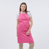 Unisex Professional Poly/Cotton Adjustable Bib Apron - Pink