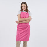 Unisex Professional Poly/Cotton Adjustable Bib Apron - Pink