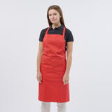 Unisex Classic Poly/Cotton Bib Apron - Red