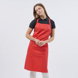 Unisex Classic Poly/Cotton Bib Apron - Red