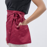 Unisex Classic Poly/Cotton Waist Pocket Apron - Burgundy