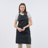 Unisex Professional Poly/Cotton Adjustable Bib Apron - Black