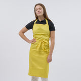 Unisex Professional Poly/Cotton Adjustable Bib Apron - Yellow