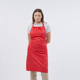 Unisex Professional Poly/Cotton Adjustable Bib Apron - Red