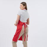 Unisex Professional Poly/Cotton Adjustable Bib Apron - Red