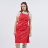 Unisex Professional Poly/Cotton Adjustable Bib Apron - Red