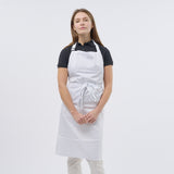 Unisex Professional Poly/Cotton Adjustable Bib Apron - White