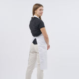 Unisex Professional Poly/Cotton Adjustable Bib Apron - White