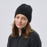 Unisex Super Warm Classic Ribbed Knitted Beanie - Black