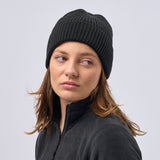 Unisex Super Warm Classic Ribbed Knitted Beanie - Black