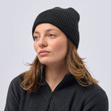 Unisex Super Warm Classic Ribbed Knitted Beanie - Black