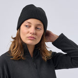 Unisex Super Warm Classic Ribbed Knitted Beanie - Black