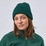 Unisex Super Warm Classic Ribbed Knitted Beanie - Bottle Green