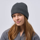 Unisex Super Warm Classic Ribbed Knitted Beanie - Graphite Grey