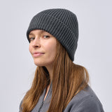 Unisex Super Warm Classic Ribbed Knitted Beanie - Graphite Grey