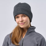 Unisex Super Warm Classic Ribbed Knitted Beanie - Graphite Grey