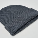 Unisex Super Warm Classic Ribbed Knitted Beanie - Graphite Grey