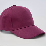 Unisex 100% Cotton Classic 5 Panel Cap - Burgundy