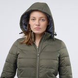 Women's Premium Windproof & Breathable Hooded Padded Jacket - Dark Olive