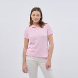 Women's Classic Cotton Short Sleeve Pique Polo Shirt - Pink