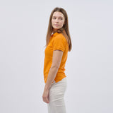 Women's Classic Cotton Short Sleeve Pique Polo Shirt - Orange