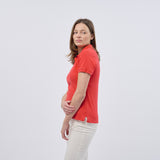 Women's Classic Cotton Short Sleeve Pique Polo Shirt - Red