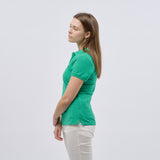 Women's Classic Cotton Short Sleeve Pique Polo Shirt - Green