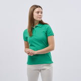 Women's Classic Cotton Short Sleeve Pique Polo Shirt - Green