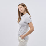 Women's Classic Cotton Short Sleeve Pique Polo Shirt - Heather Grey