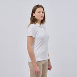 Women's Classic Cotton Short Sleeve Pique Polo Shirt - White