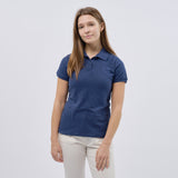 Women's Classic Cotton Short Sleeve Pique Polo Shirt - Navy