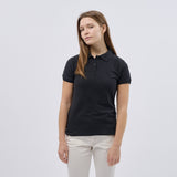 Women's Classic Cotton Short Sleeve Pique Polo Shirt - Black