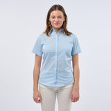 Women's Professional Short Sleeve Breathable Poplin Blouse - Light Blue