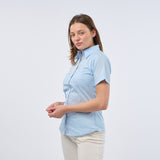 Women's Professional Short Sleeve Breathable Poplin Blouse - Light Blue