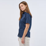 Women's Professional Short Sleeve Breathable Poplin Blouse - Navy