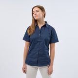 Women's Professional Short Sleeve Breathable Poplin Blouse - Navy