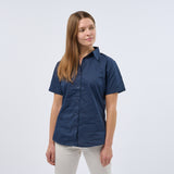 Women's Professional Short Sleeve Breathable Poplin Blouse - Navy