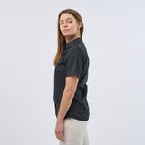 Women's Professional Short Sleeve Breathable Poplin Blouse - Black