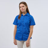 Women's Professional Short Sleeve Breathable Poplin Blouse - Royal Blue