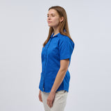 Women's Professional Short Sleeve Breathable Poplin Blouse - Royal Blue