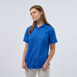 Women's Professional Short Sleeve Breathable Poplin Blouse - Royal Blue