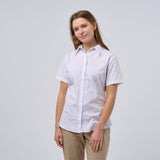 Women's Professional Short Sleeve Breathable Poplin Blouse - White