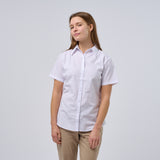 Women's Professional Short Sleeve Breathable Poplin Blouse - White