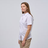 Women's Professional Short Sleeve Breathable Poplin Blouse - White