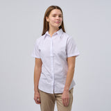 Women's Professional Short Sleeve Breathable Poplin Blouse - White