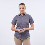 Women's Professional Short Sleeve Breathable Poplin Blouse - Steel