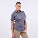 Women's Professional Short Sleeve Breathable Poplin Blouse - Steel