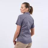 Women's Professional Short Sleeve Breathable Poplin Blouse - Steel